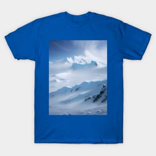 Pristine serene white winter mountains and clear blue skies ! T-Shirt